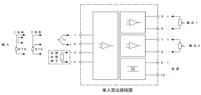 單入雙出接線(xiàn)圖